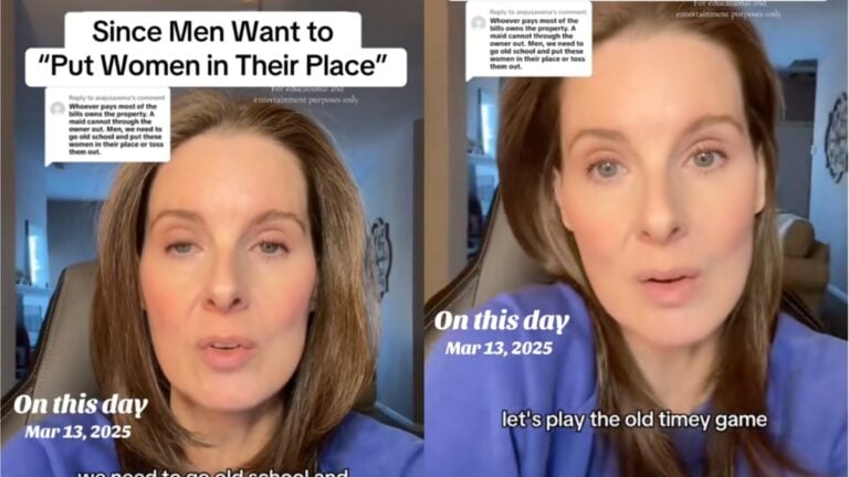 ‘Did He Really Just Say That?’: Maryland Influencer Claps Back After Man Says ‘Women Need To Be Put in Their Place’ Maryland influencer responding to sexist comment about property ownership and marriage