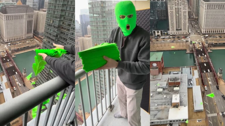 paper airplane from building