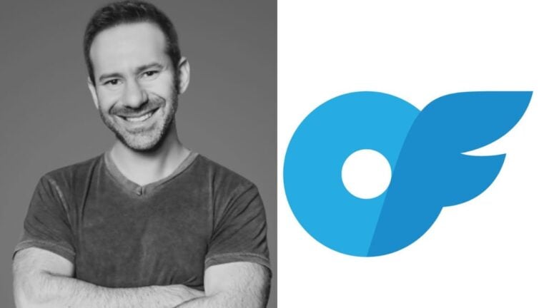 A picture of OnlyFans owner and logo.