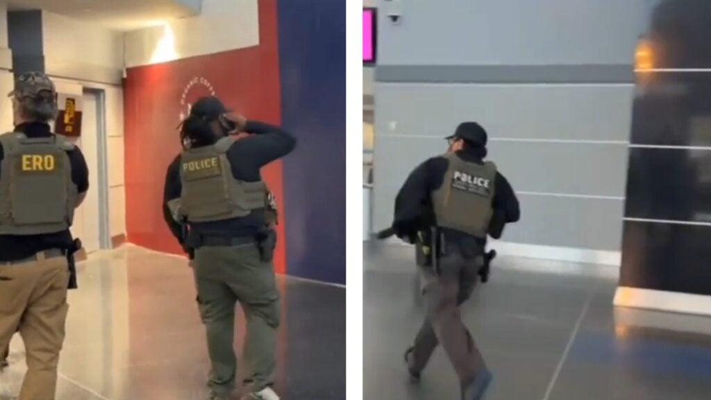 ICE Agents Running Away in JFK Airport