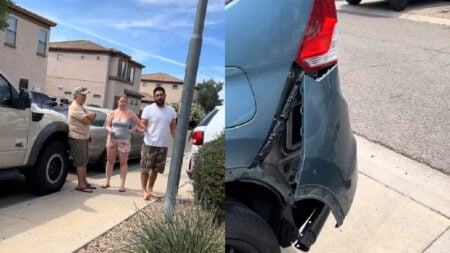 Arizona Woman Freaks Out After Reversing Into Neighbor’s Truck Blocking Her Driveway, Damaging Both Cars, ‘The sideway stops right here’