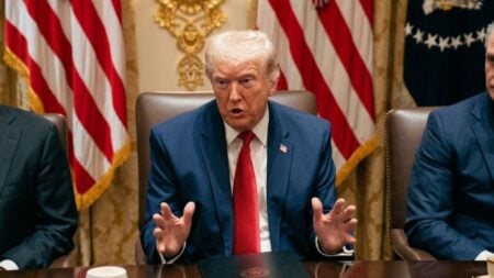 President Trump speaking at a White House Cabinet meeting on March 26 2026 making remarks about Minnesota's Somali community.