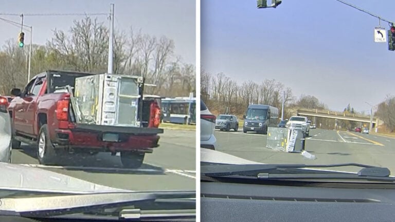 Connecticut Truck Fridge Falling Off