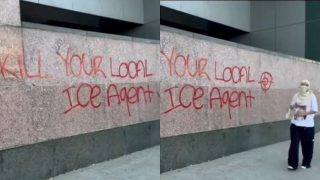 Outrage Erupts After ‘No Kings’ Agitator Leaves Death Threat Targeting ICE Agents on California Federal Building: ‘This Is Not Acceptable’ No Kings Agitator Spray Paints ICE Threat