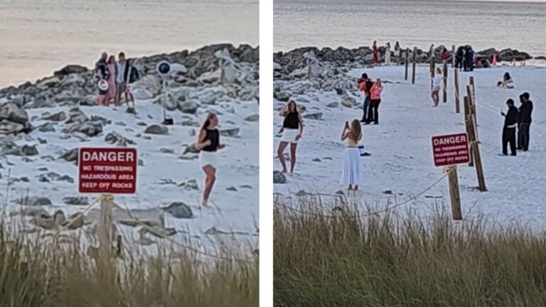 Florida Beachgoers Ignore Danger Sign