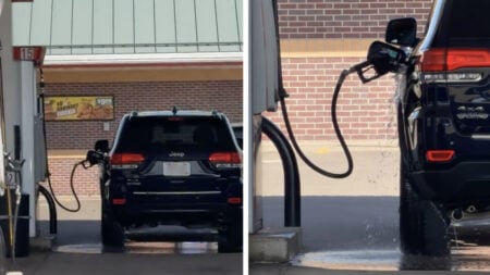 Impatient Wisconsin Driver Leaves Gas Pump Unattended, Splashing Gasoline Everywhere: ‘In This Economy?’ Wisconsin Gas Pump Unattended