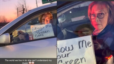 Massachusetts Woman Green Card Sign