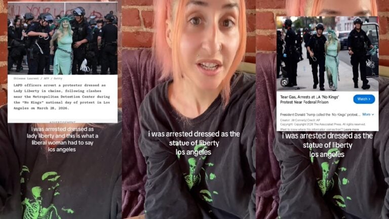 California Protestor Arrested Dressed As Lady Liberty