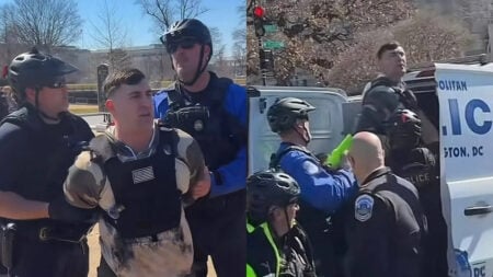 Pardoned J6 Figure Jake Lang Arrested at Washington D.C. Rally Over Alleged Threats: ‘He’s an Idiot’