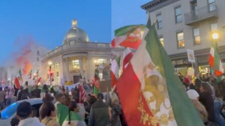 A picture of Iranians in Washington DC.