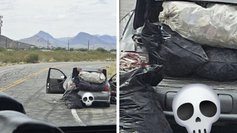 Trash Bag Dumping in Arizona Desert