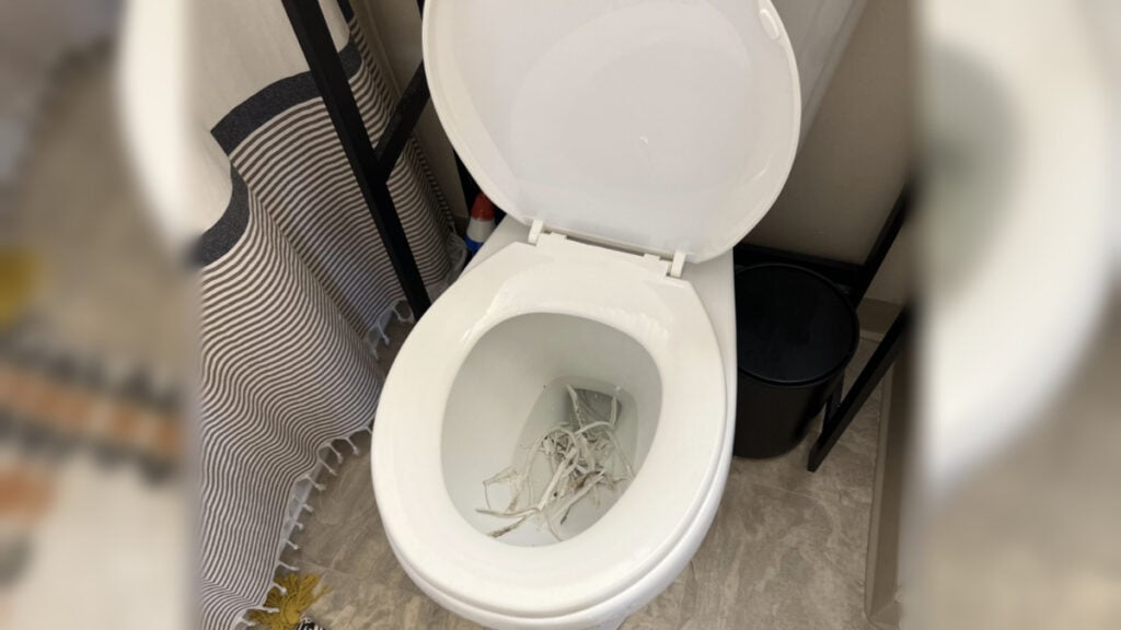 Shower Caulk in Toilet of Minnesota Home