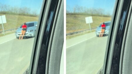 Missouri Woman Clinging to Car on the Road