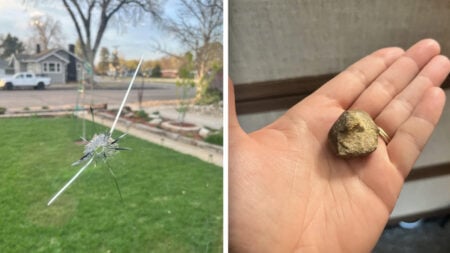 Street Pothole Sends Rock Flying into Colorado Home