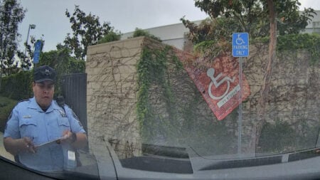 California Officer Allegedly Too Short to See Dashboard Placard