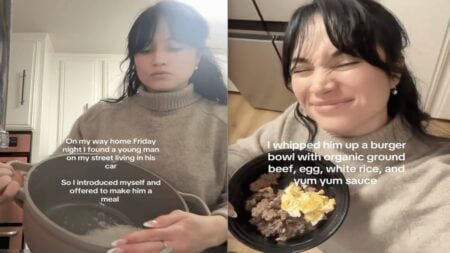 California Woman with Big Heart Makes Thoughtful Meal for Neighborhood Man Living in His Car