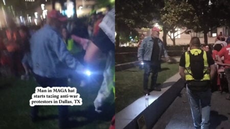 MAGA Supporter Waves Taser at Anti-war Demonstrators in Texas: ‘That Dude Sucks’ MAGA Supporter Waves Taser at Anti-war Demonstrators in Texas: ‘That Dude Sucks’