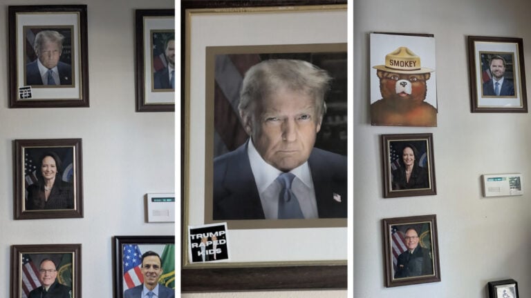 Colorado Federal Worker Shares ‘Saga of Trump Photo’ in Office: ‘The Drama Is Hilarious’ Colorado Federal Forest Service Building Donald Trump Portrait