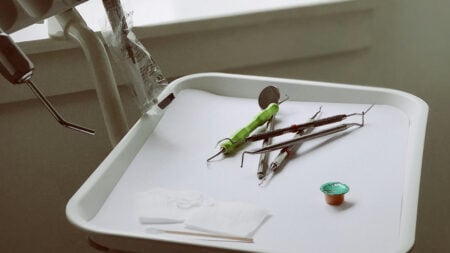 Tray of Dentist Tools