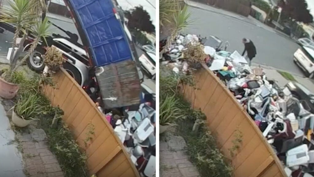 California Driver Dumping Trash on Homeowner Driveway