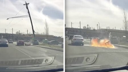 Washington Car Crash into Power Pole