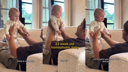 baby with two dads asks for mama