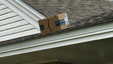 Amazon Package Atop Roof