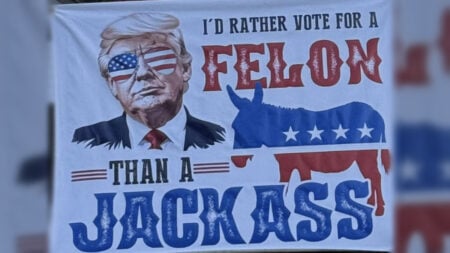 Vote for Felon Trump Banner