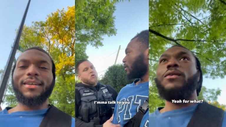 Black man records Washington, D.C. police officers stopping him during a daytime street encounter.