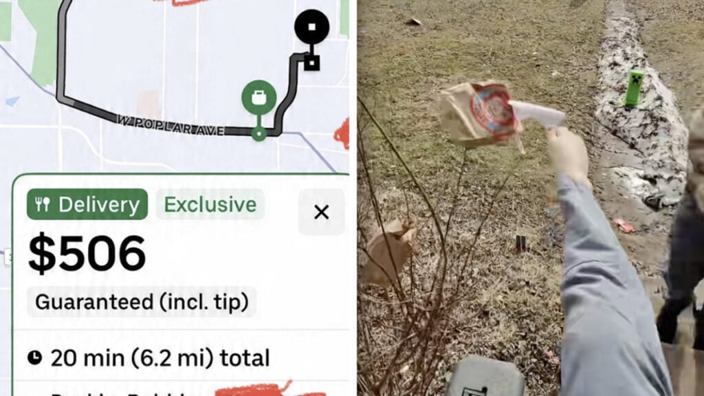 Man Kicking DoorDash Order and 506 Dollar Delivery Screenshot