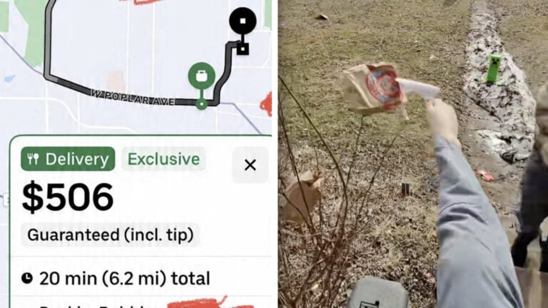 Man Kicking DoorDash Order and 506 Dollar Delivery Screenshot