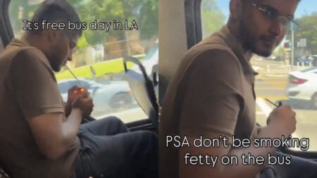 California Man Filmed Smoking Fentanyl on Public Bus in Los Angeles: ‘What an Idiot’