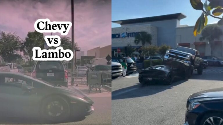 Wild Crash Video Shows Truck Lifted by Lamborghini in Florida: ‘If You Can’t See Cars You Can’t See Kids’