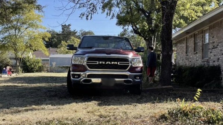 Texas Truck Driver Parking in Neighbor Backyard