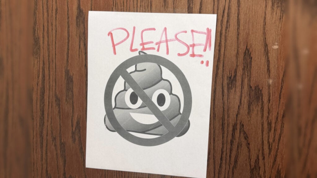 Bathroom Sign Banning Employees from Doing a Number 2