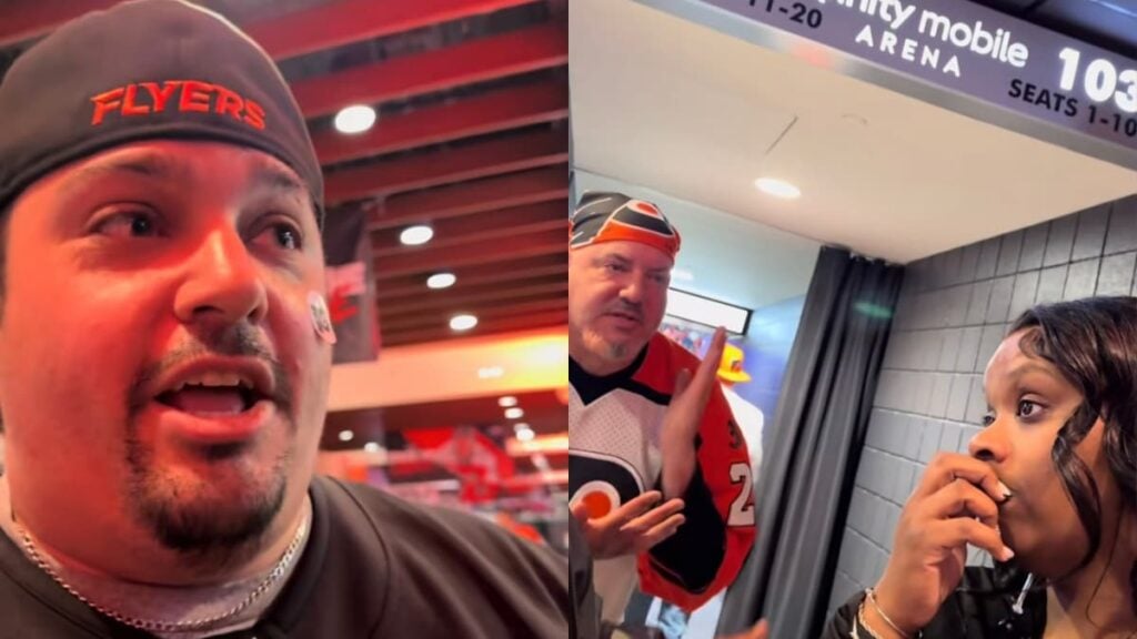 A picture of the Philadelphia Flyers fans in Pennsylvania.