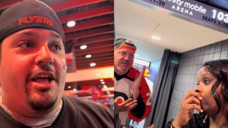 A picture of the Philadelphia Flyers fans in Pennsylvania.