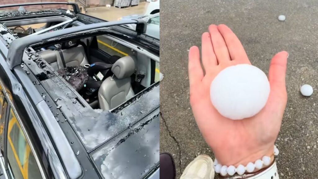 Sudden Baseball-Sized Hail Trashes Missouri Woman’s Car While Driving With Her Daughter