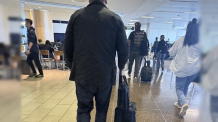 Delta Flight Passenger Walking Through Airport