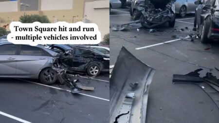 Driver Plows Into Multiple Parked Vehicles at Vegas Town Square in Nevada: ‘How Fast Was This Guy Going’