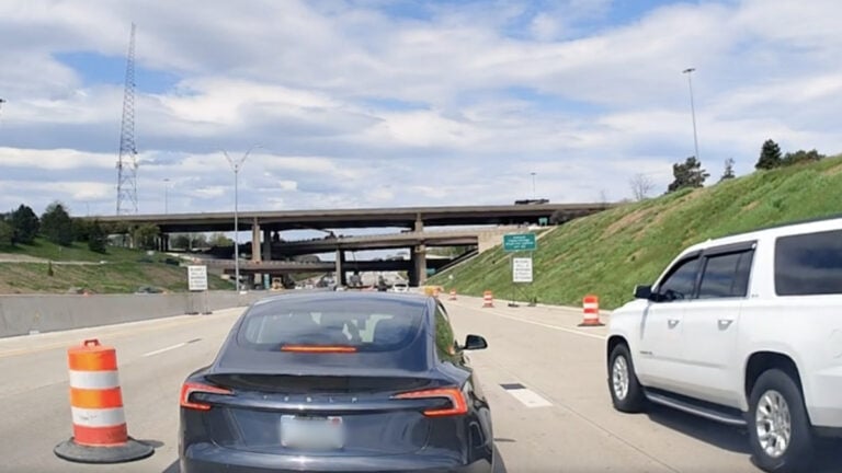 Tesla Car on Michigan Highway