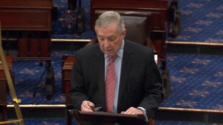 Sen. Dick Durbin (D-Illinois) questioned on X whether President Trump would honor upcoming midterm results, citing Trump’s continued refusal to accept the 2020 election outcome. The post quickly sparked sharp online debate.