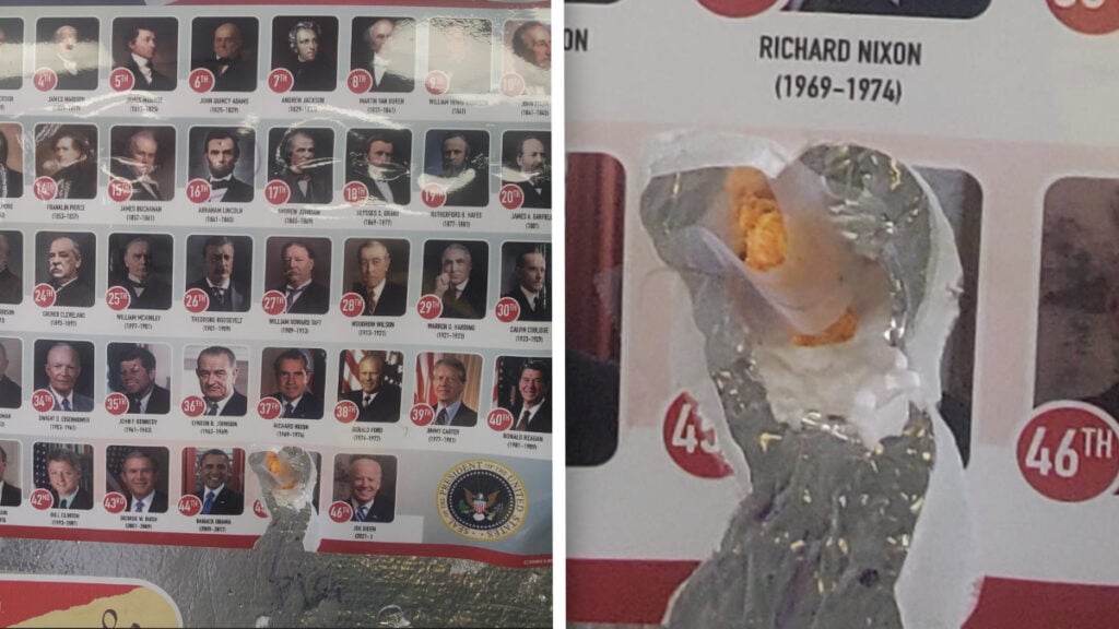 Arizona Teacher Shows Support After Student Rips Trump’s Face Off United States Presidents Poster: ‘I Support Freedom of Expression’ Arizona Student Rips Trump's Face Off United States Presidents Poster