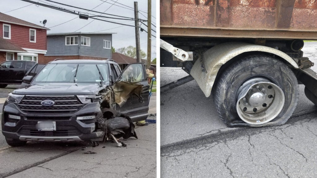 Aftermath of School Zone Collision with Truck