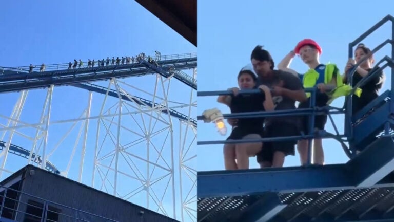 Power Outage Forces Nightmare Walk Down Roller Coaster in Texas Six Flags: ‘Imagine Being the Guy Afraid of Heights’ Texas six flags roller coaster power outage