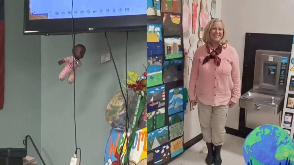 Outrage After Florida Teacher Allegedly Wraps Charger Cord Around Black Baby Doll’s Neck in Front of Students: ‘These Are the People Teaching Our Children’ A picture of the Florida teacher.