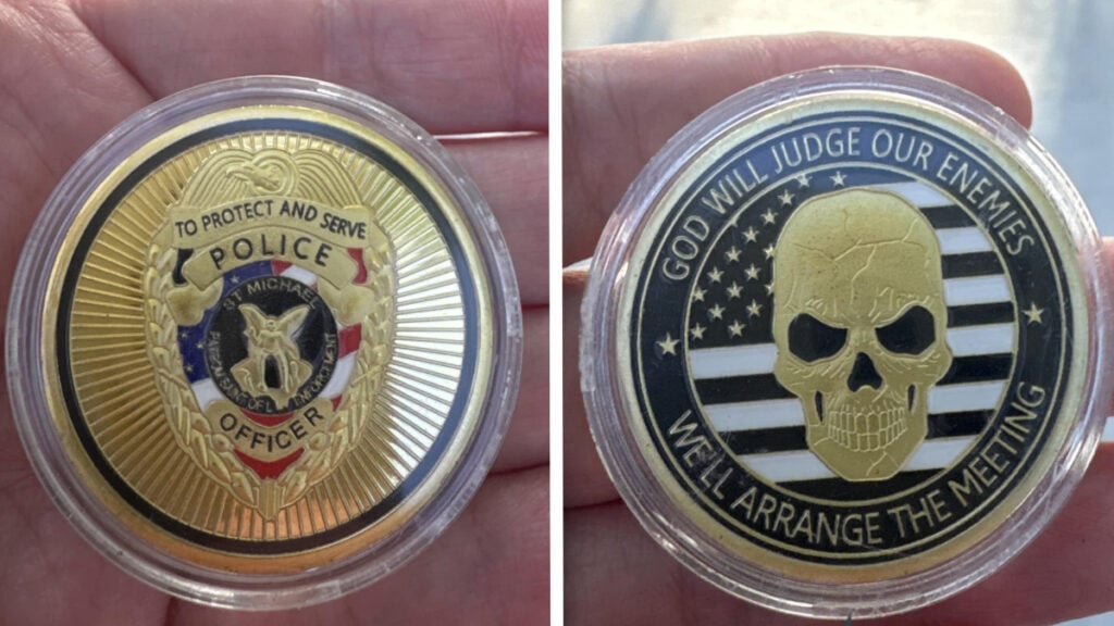 Internet Concerned After Utah Woman Finds Police Challenge Coin with ‘Death Threat’: ‘You Guys Really Are in Trouble’ Utah Resident Holding Police Challenge Coin