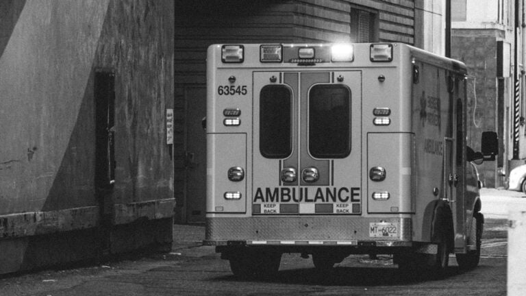 Ambulance in an Alleyway