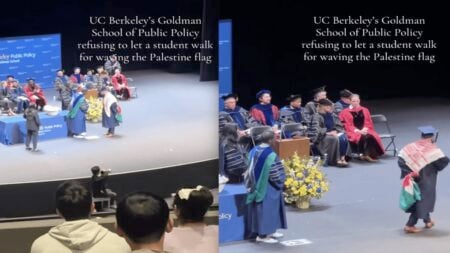 California UC Berkeley Graduate Stopped During Graduation Walk Over Palestinian Flag: ‘Give That Young Man His Diploma’ California UC Berkeley Graduate Stopped During Graduation Walk Over Palestinian Flag