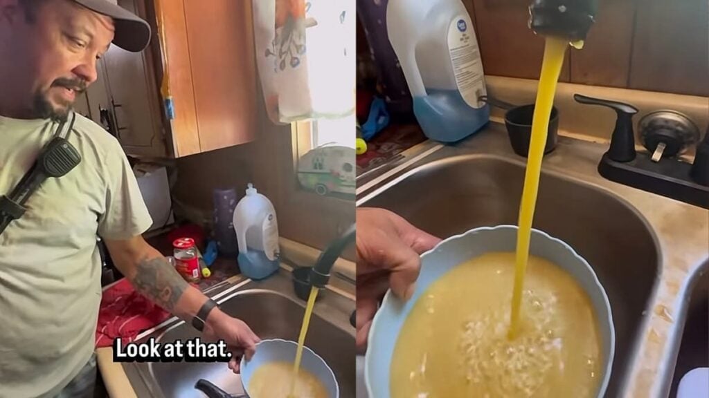 ‘This Is Not Normal’: West Virginia Resident Shows Yellow Water Coming From Faucet A picture of the West Virginia resident.